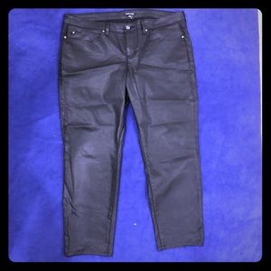 Eileen Fisher black waxed jeans size 18